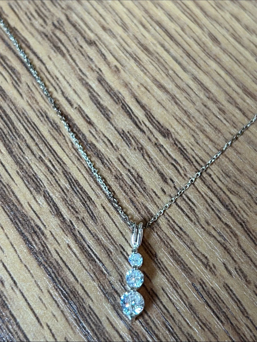 Vintage Clear Sparkly Rhinestone Necklace Sterling Silver Chain